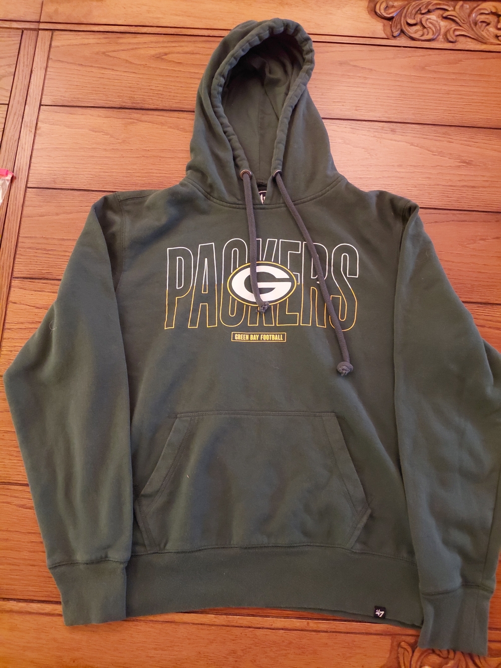 47 Brand Green Bay Packers Crewneck Hoodie - Dark Green with Yellow Accents